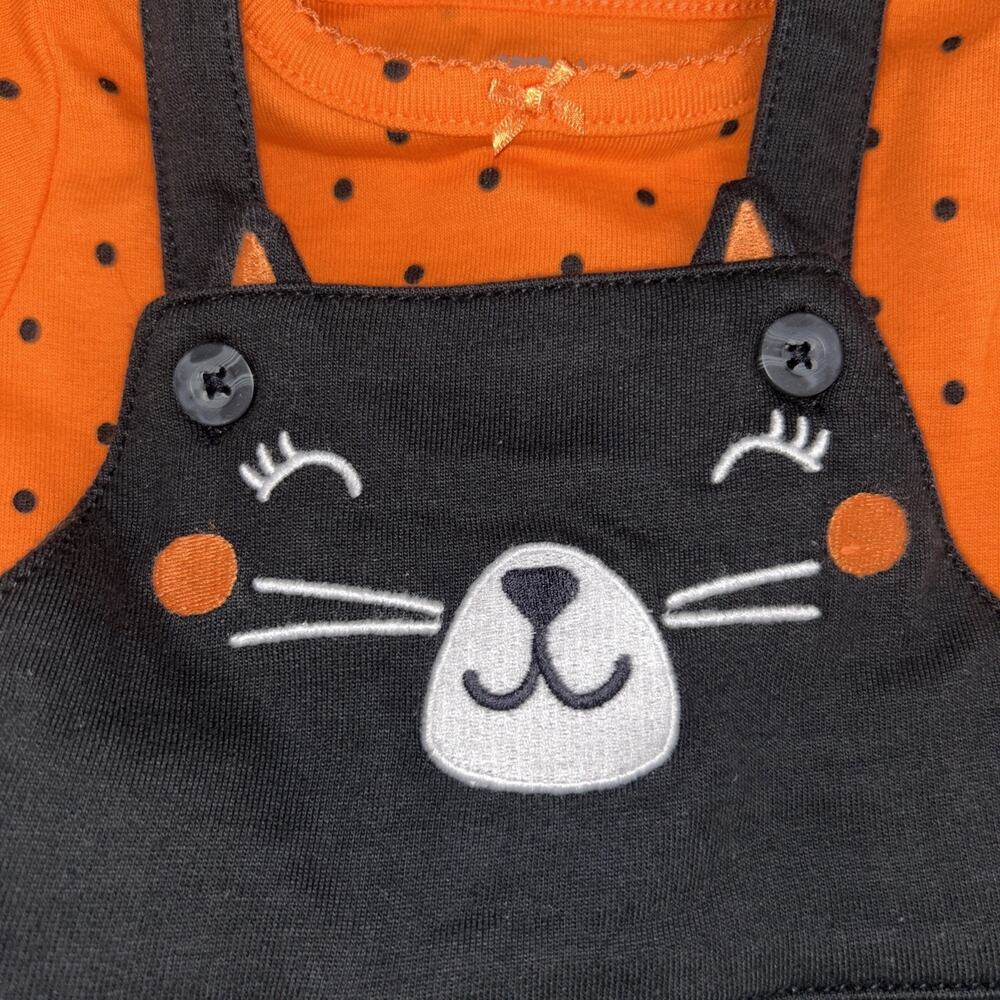 Halloween Jumper Dress shirt NWT Carters 6 M Black Cat 2 pc spooky cute gothic